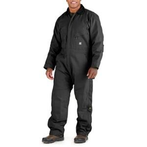 Berne Men's Black Heritage Duck Insulated Coverall Size L Tall